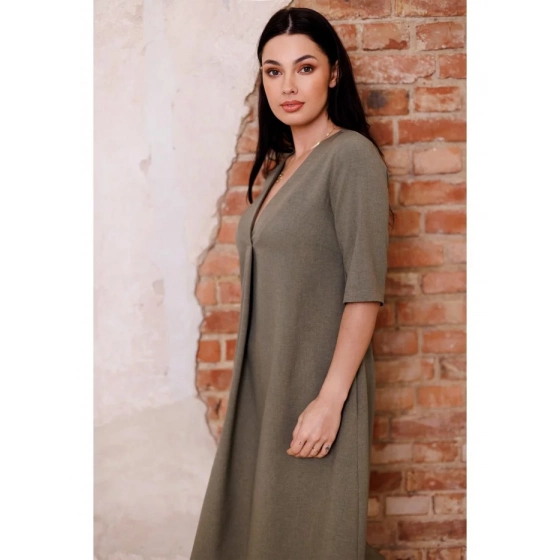 Dámske šaty B280 olivovo zelené - BeWear