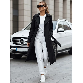 Trencz damski dwurzędowy czarny FashionStreet TY5437 Trencz damski dwurzędowy czarny FashionStreet TY5437