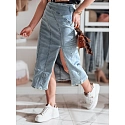 Spódnica jeansowa midi z rozcięciem MORETES niebieska FashionStreet CY0481