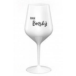 PÁN BOŽSKÝ - biely nerozbitný pohár na víno 470 ml