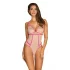 Elegantné body Nudelia teddy neon pink - Obsessive