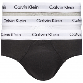Pánske slipy 3 Pack 0000U2661G 998 čierna/biela/sivá - Calvin Klein