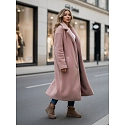 Płaszcz zimowy damski teddy futrzany długi różowy FashionStreet NY0751z