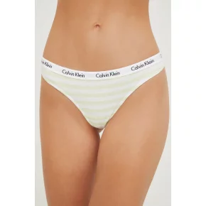 Dámske tangá D1617E 5XE biela / žltá - Calvin Klein