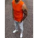 Oranžové pánske jednofarebné tielko RX4919 - Dstreet
