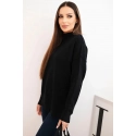 Dámsky sveter voľný štýl 35209 Čierna - K-Fashion
