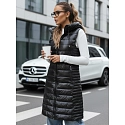 Kamizelka damska pikowana z kapturem czarna FashionStreet TY5255