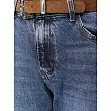 Jeansy damskie balloon fit z paskiem niebieskie FashionStreet UY3128