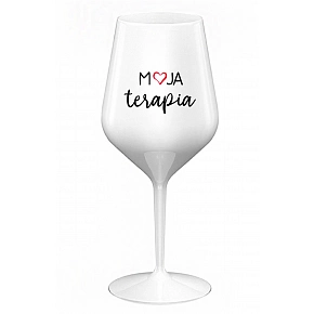MOJA TERAPIA - biely nerozbitný pohár na víno 470 ml