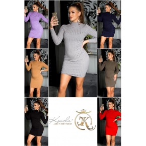 Sexy pletené šaty JM-98302 čierne - FPrice Sexy pletené šaty JM-98302 čierne - FPrice