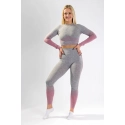 Dámsky CropTop s dlhým rukávom 5.0. ružový melír - Naine