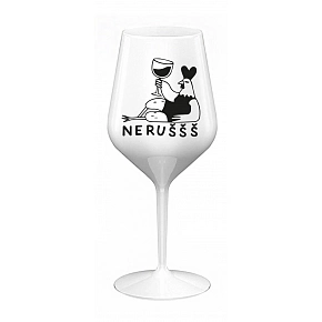 NERUŠŠŠ - bílá nerozbitná sklenice na víno 470 ml NERUŠŠŠ - bílá nerozbitná sklenice na víno 470 ml