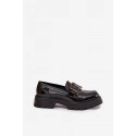 Dámske lakované mokasíny YL253 čierne - Diamantique