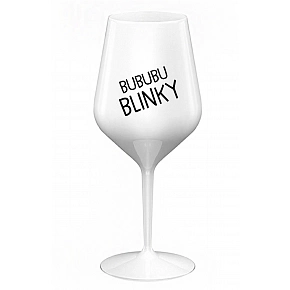 BUBUBUBLINKY - bílá nerozbitná sklenice na víno 470 ml