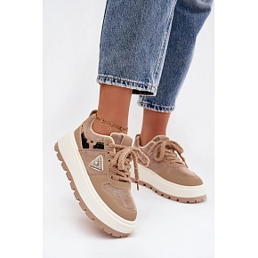 Dámske topánky na platforme A209 béžové - Sweet Shoes