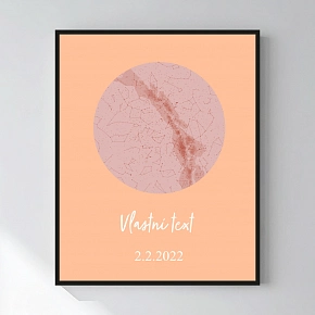 Personalizovaný magický fotoobraz v rámu - 40x50 - hvězdná mapa