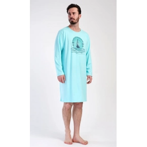 Pánská noční košile s dlouhým rukávem Jachting - Vienetta Pánská noční košile s dlouhým rukávem Jachting - Vienetta