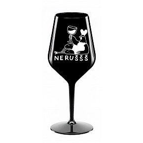 NERUŠŠŠ - černá nerozbitná sklenice na víno 470 ml