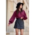 Krátká koženková sukně SPO0052 černá - Roco Fashion