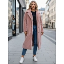 Płaszcz zimowy damski teddy futrzany długi różowy FashionStreet NY0751z