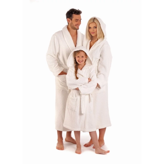 AKCIA - Unisex župan so šálovým golierom Athena 2116 0100 Biela - Vestis