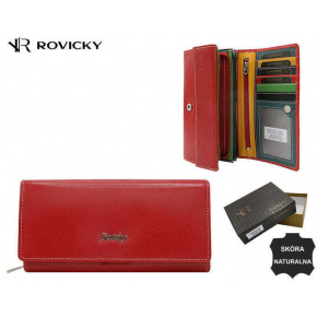 Dámske kožená peňaženka R-RD-12-GCL Červená - Rovicky