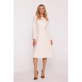 Šaty s mašľou S414 slonová kosť - Stylove