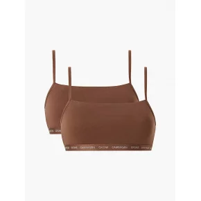 Dámska bralettka 2 pack 000QF6040E - W5K - Hnedá - Calvin Klein