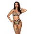 Dámske tangá V-10148 čierna so žltou - Axami