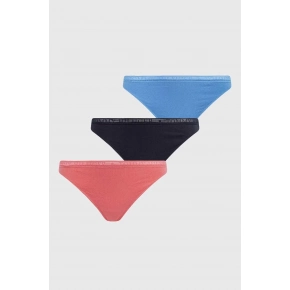 Dámske tangá 3Pack UW0UW04890 0V6 ružovo/modro/čierne - Tommy Hilfiger