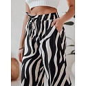 Spodnie damskie wide leg w paski ZEBRAVIBE beżowo-czarne FashionStreet UY2653