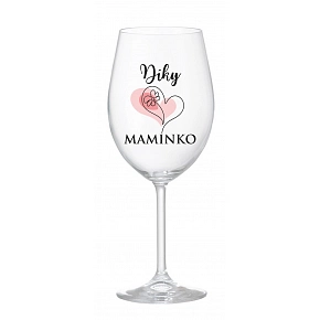DÍKY MAMINKO - čirá sklenice na víno 350 ml DÍKY MAMINKO - čirá sklenice na víno 350 ml