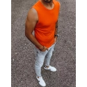 Oranžové pánske jednofarebné tielko RX4919 - Dstreet