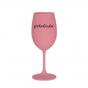 POHODINDA - ružový pohár na víno 350 ml