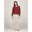 Dámske tričko s dlhým rukávom UW0UW04153 DW5 gaštanové - Tommy Hilfiger