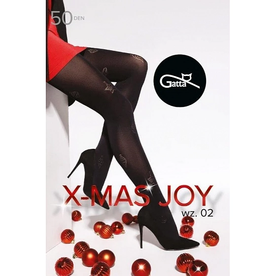 Dámske pančuchy X-Mas Joy 02 / 50 deň Čierna vzor - Gatta