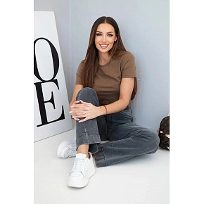 Dámske jeansové nohavice CZP8170 grafitové - Kesi