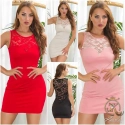 Dámske sexy mini šaty 0000STYLE7 Svetlo béžová - KouCla