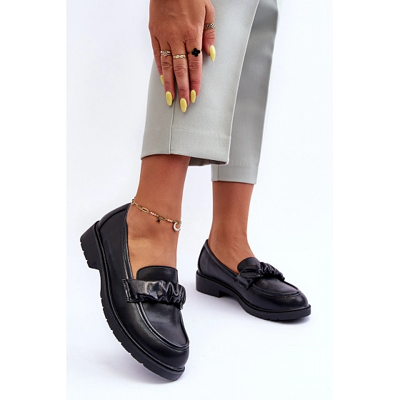 Kožené mokasíny HY335 čierne - S.Barski