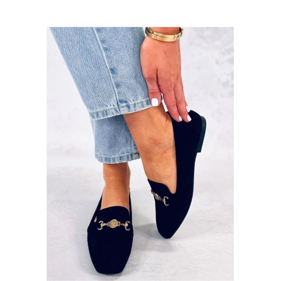 Dámske topánky / Mokasíny 2393 Čierna - Ideal shoes