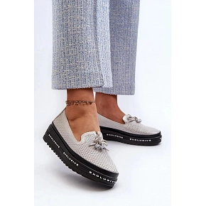 Dámske mokasíny LR400 strieborné - Step in style