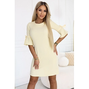 Dámske šaty 217-12 NEVA pastelovo žlté - Numoco