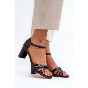 Sandály na podpatku 24SD98-6765 černé - Step in style