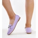 Dámske mokasíny s ozdobnou sponou M615 Purple svetlo fialová - Wellspring