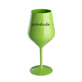 POHODINDA - zelený nerozbitný pohár na víno 470 ml
