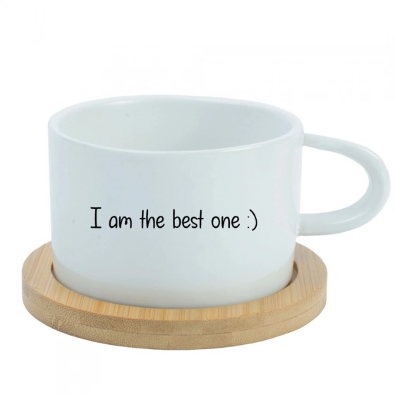 I am the best one :) - biely hrnček makronka 200 ml