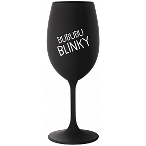 BUBUBUBLINKY - černá sklenice na víno 350 ml
