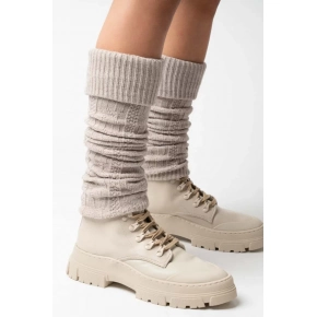 Dámske vlnené návleky 095 béžová - Steven Dámske vlnené návleky 095 béžová - Steven