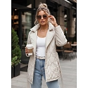 Kurtka damska przejściowa z paskiem jasnobeżowa FashionStreet TY5587