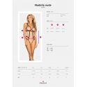Elegantné body Nudelia teddy nude - Obsessive